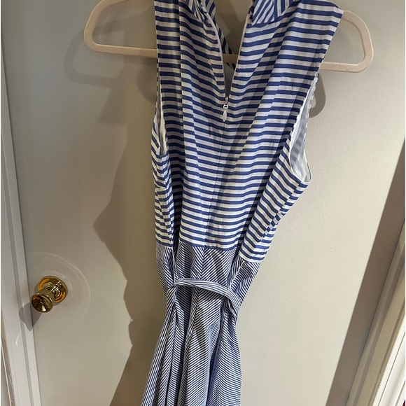 New York & Company blue and white ruffled dress - Picture 2 of 3